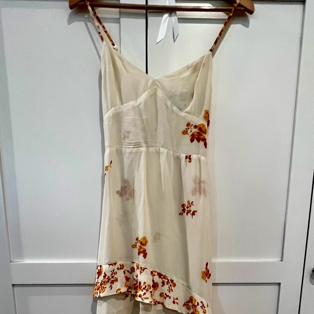 Reformation Ivory & Floral Long Maxi Semi-Formal Dress